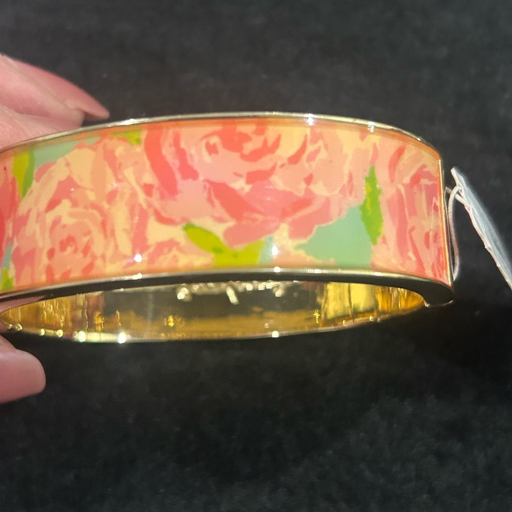 NWT Lilly Pulitzer BOCA BG IMPRESSION Hinged Bracelet - Picture 2 of 5